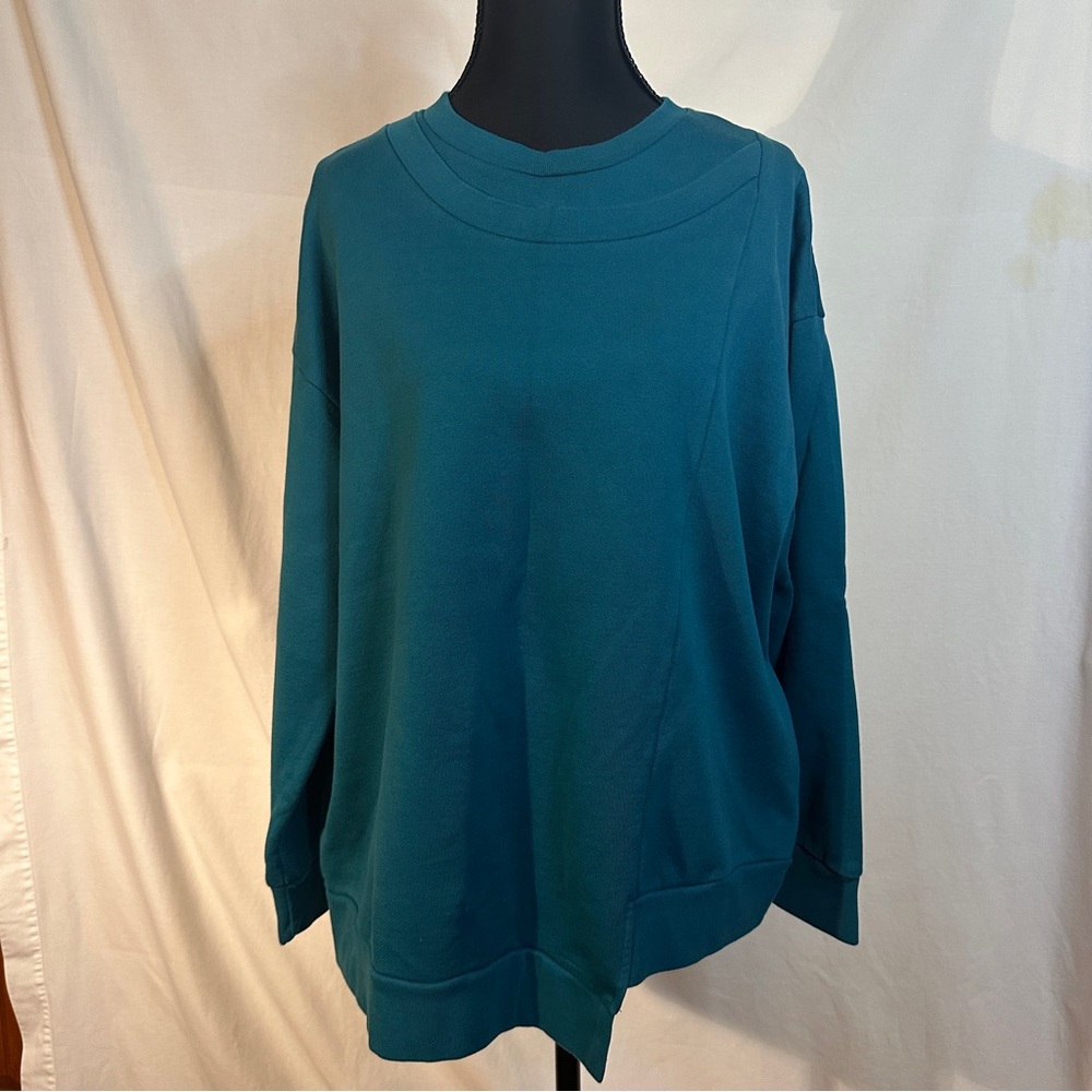 Zucca Teal Sweatshirt with Unique Styling and Details - Size M